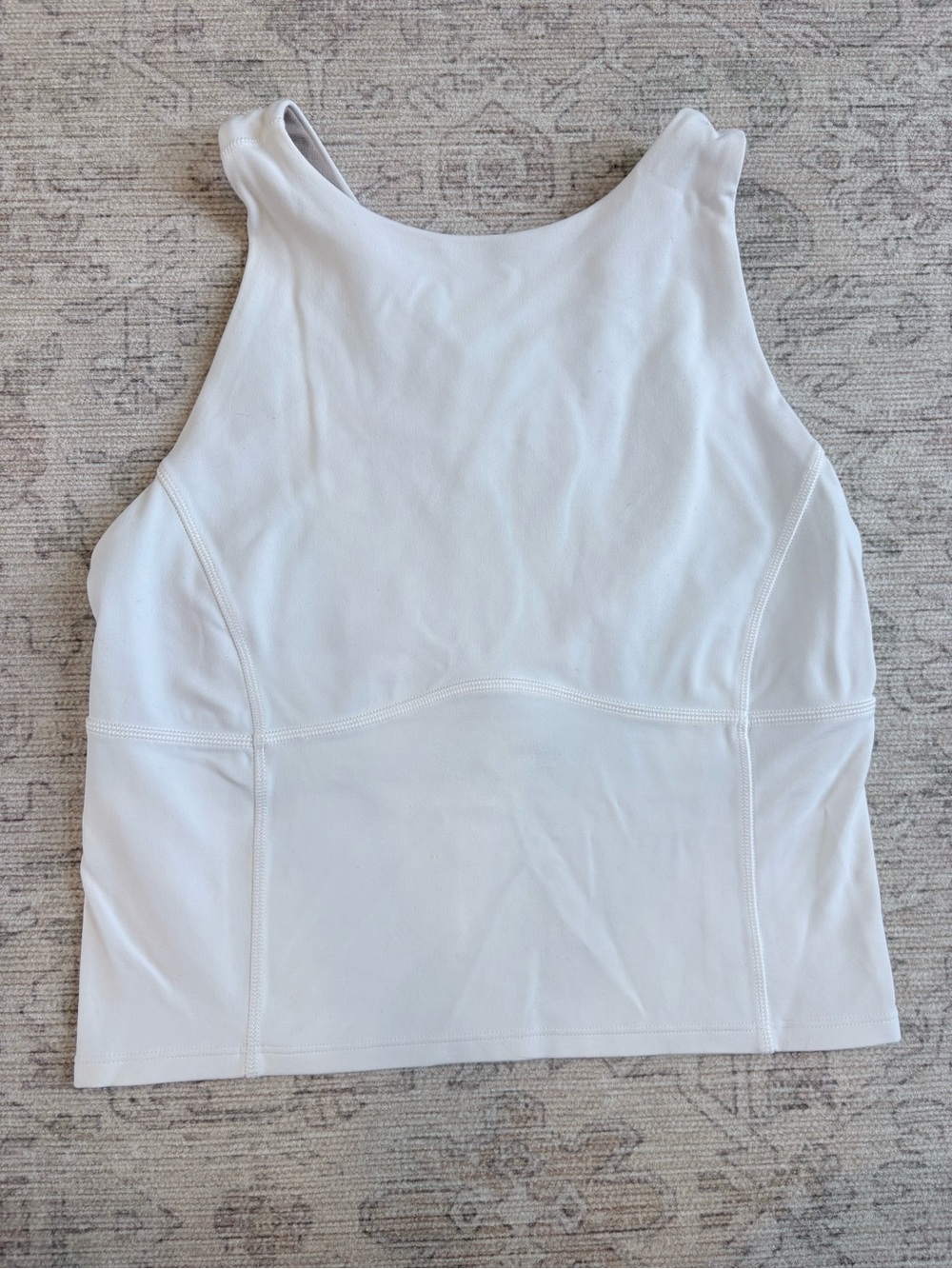 lululemon athletica White High-Neck Crop Tank, Nulu, size 4